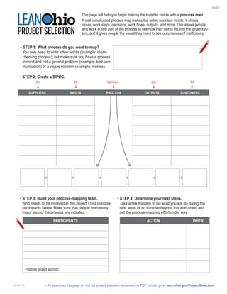 LeanOhio Project Selection Template | PDF