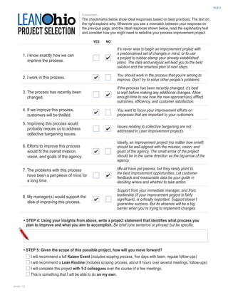 LeanOhio Project Selection Template | PDF