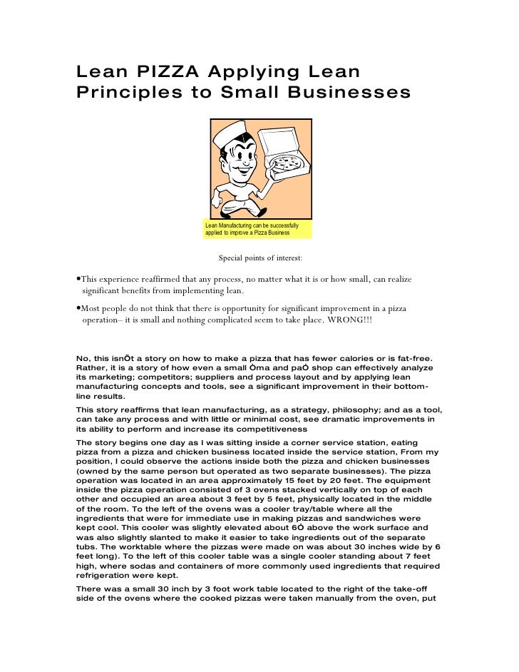Lean Pizza Applying Lean Manufacturing Principles To A Ma And Pa Sma…