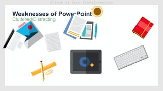 Weaknesses of PowerPoint
Cluttered/Distracting
 