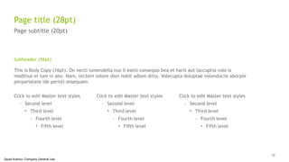 10
Saudi Aramco: Company General Use
Subheader (16pt)
This is Body Copy (16pt). On necti iumendella nus il eatio consequo bea et harit aut laccuptia volo is
moditius et ium ni abo. Nam, tectem volore dion nobit adiam ditio. Volecupta doluptae volenduciis aborpor
porporiatate ide peristi onsequam.
Click to edit Master text styles
- Second level
• Third level
- Fourth level
• Fifth level
Page title (28pt)
Page subtitle (20pt)
Click to edit Master text styles
- Second level
• Third level
- Fourth level
• Fifth level
Click to edit Master text styles
- Second level
• Third level
- Fourth level
• Fifth level
 