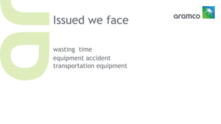 Issued we face
wasting time
equipment accident
transportation equipment
 