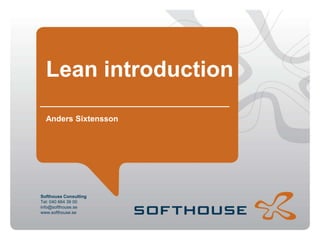 Anders SixtenssonLean introduction