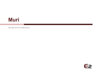 Muri
Identify and fix bottlenecks
 