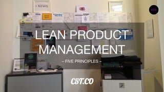 Lean product management  - 5 principles - 