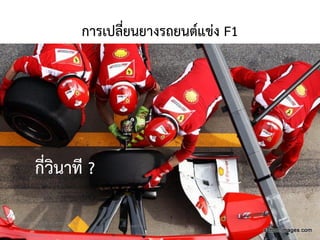 การเปลี่ยนยางรถยนต์แข่ง F1
68
กี่วินำที ?
วศ.สิริพงศ์ จึงถาวรรณ, ACPE, CSCP, EPPM, QBAC+
M/L: 095-624-2449
Copyright © 2015, all rights reserved.
Doing LESS Getting MORE (DLGM)
บจก. ทาน้อยได้มาก
 