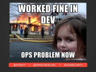 @WICKETT // @ERNESTMUELLER // #LEANSECURITY
 