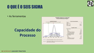 O QUE É O SEIS SIGMA 
• As ferramentas 
Capacidade do 
Processo 
XII WORKSHOP LEAN BEST PRACTICES 
 