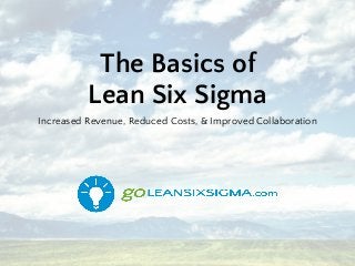 The Basics of
Lean Six Sigma
Increased Revenue, Reduced Costs, & Improved Collaboration
 