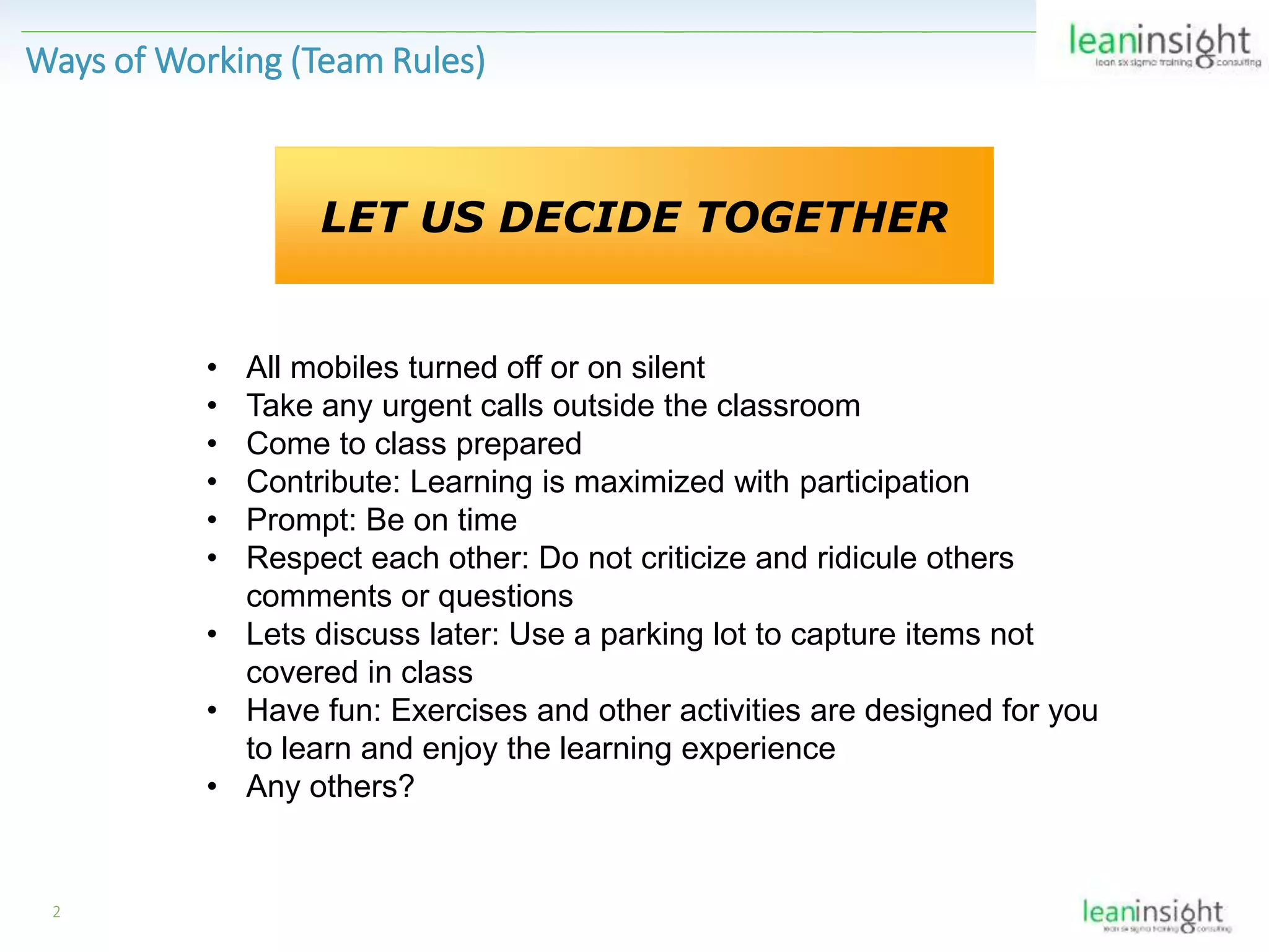 Lean Six Sigma Black Belt Training Part 1 | PPTX