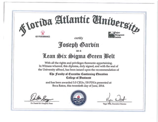 Lean Six Sigma Certificate