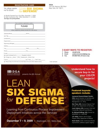 Lean Event Card Lean Six Sigma For Defense 2009 | PDF
