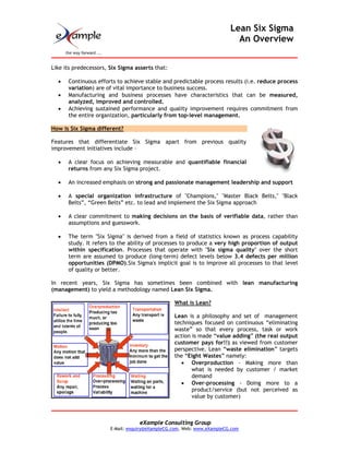 Lean Six Sigma Overview