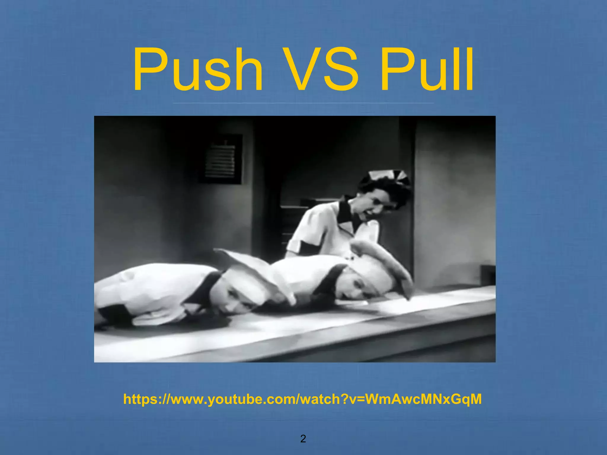 Push VS Pull 
https://www.youtube.com/watch?v=WmAwcMNxGqM 
2 
 