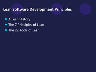 Lean Software Development Principles