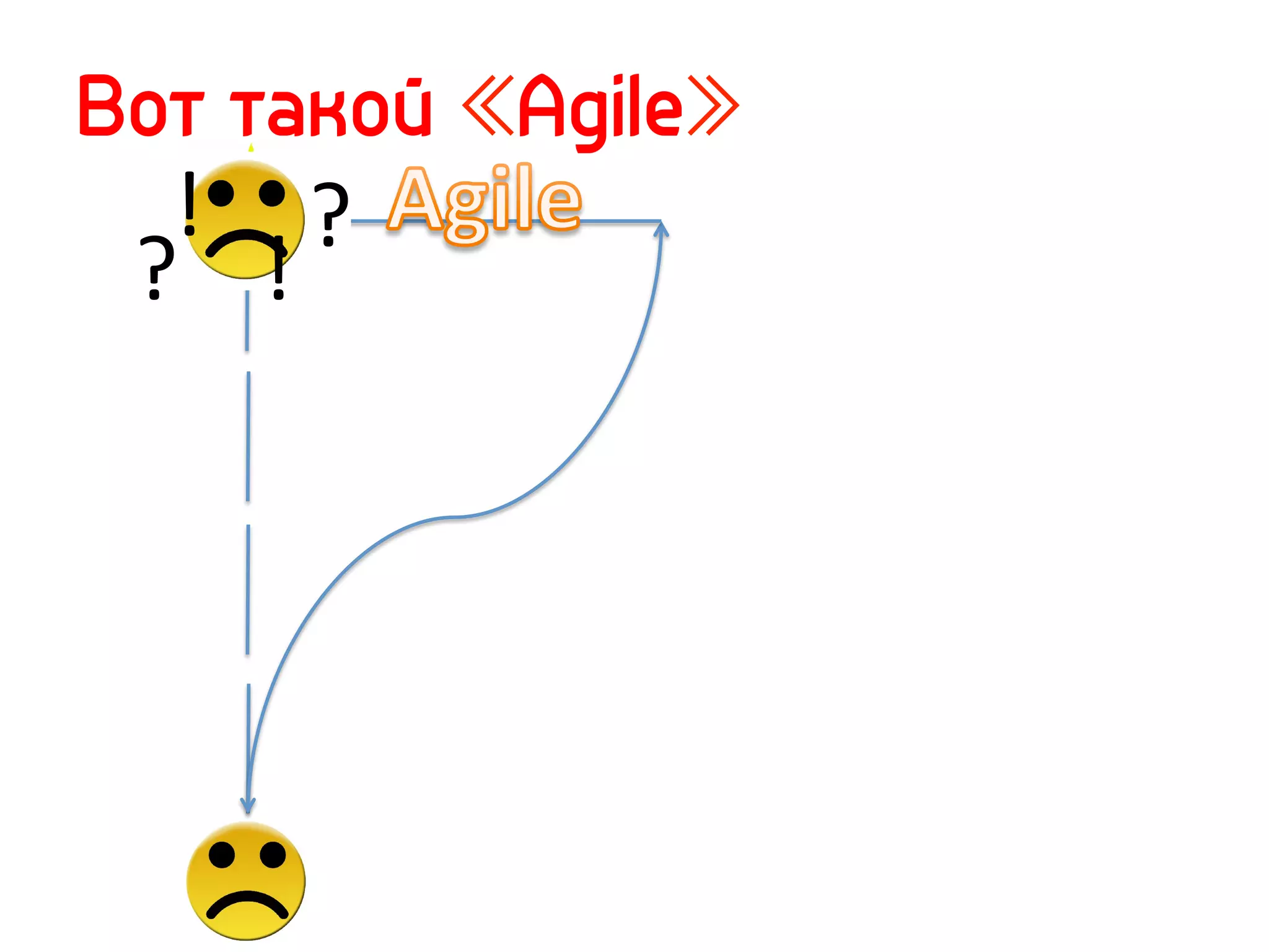Вот такой Agile
  !	
   ?	
  
 ?	
   !	
  
 