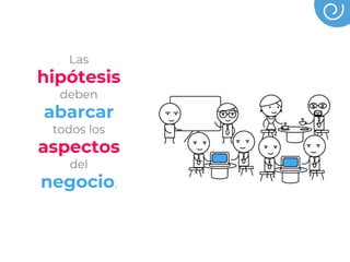 Las
hipótesis
deben
abarcar
todos los
aspectos
del
negocio.
 