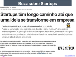 www.acaivalley.org 
Buzz sobre Startups 
 