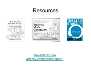 Summary
1. A Business Model,
Not a Business Plan
2. Fast Learning Loops:
Build-Measure-Learn
3. Get Out of the Building!
4. MVP - It’s Not What You Think
5. The Lean Startup Path
 