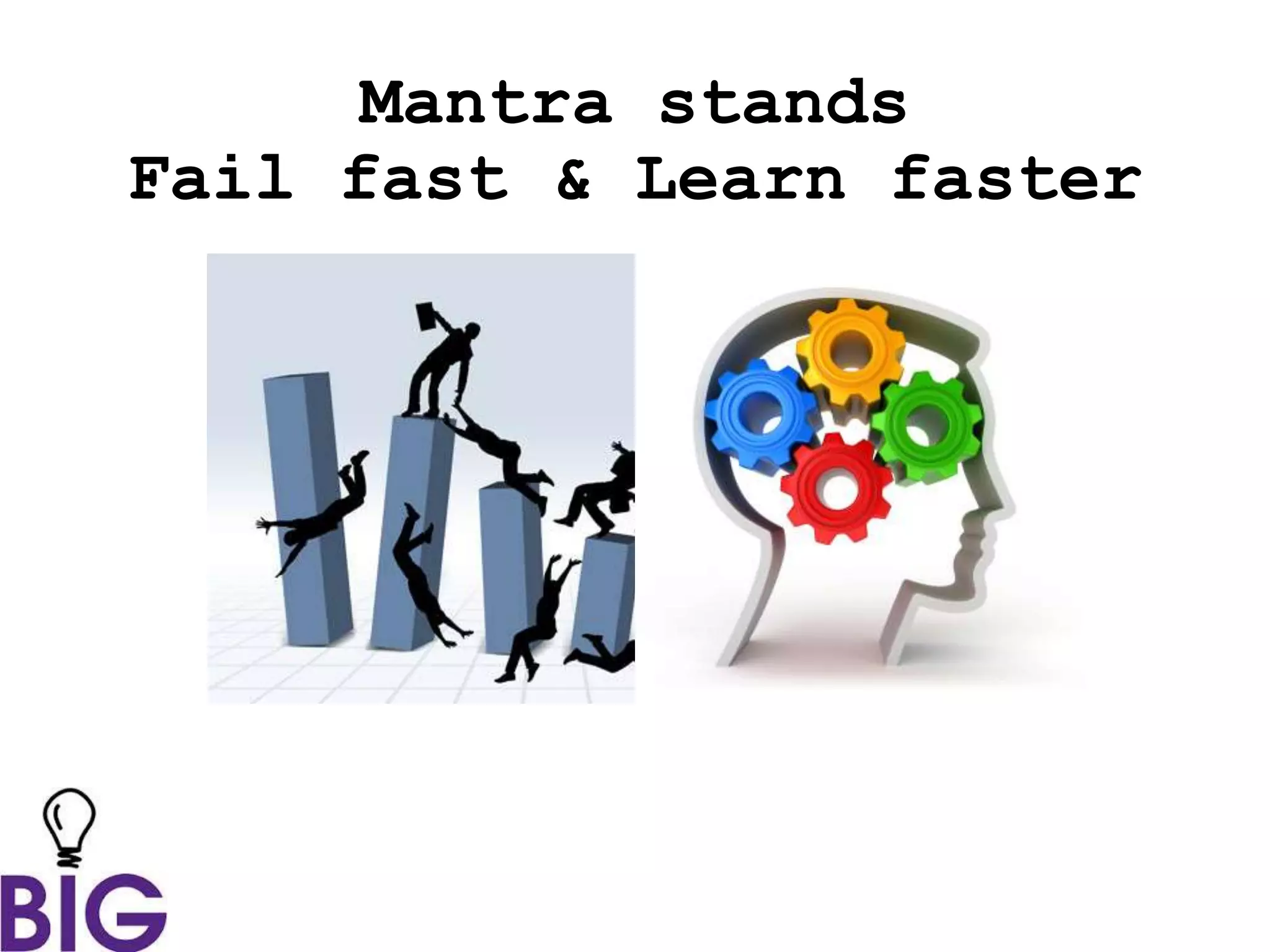 Mantra stands
Fail fast & Learn faster
 