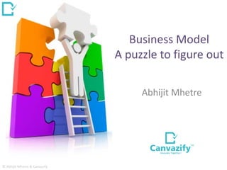 Business Model
A puzzle to figure out
© Abhijit Mhetre & Canvazify
Abhijit Mhetre
 