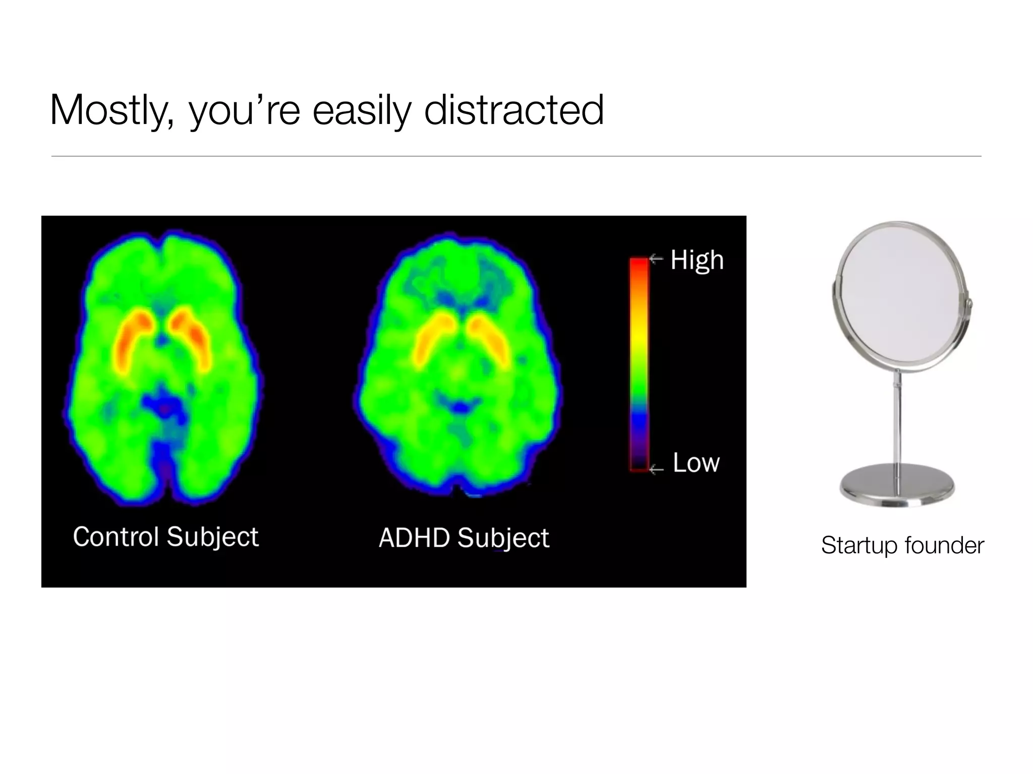 Mostly, you’re easily distracted




                                   Startup founder
 