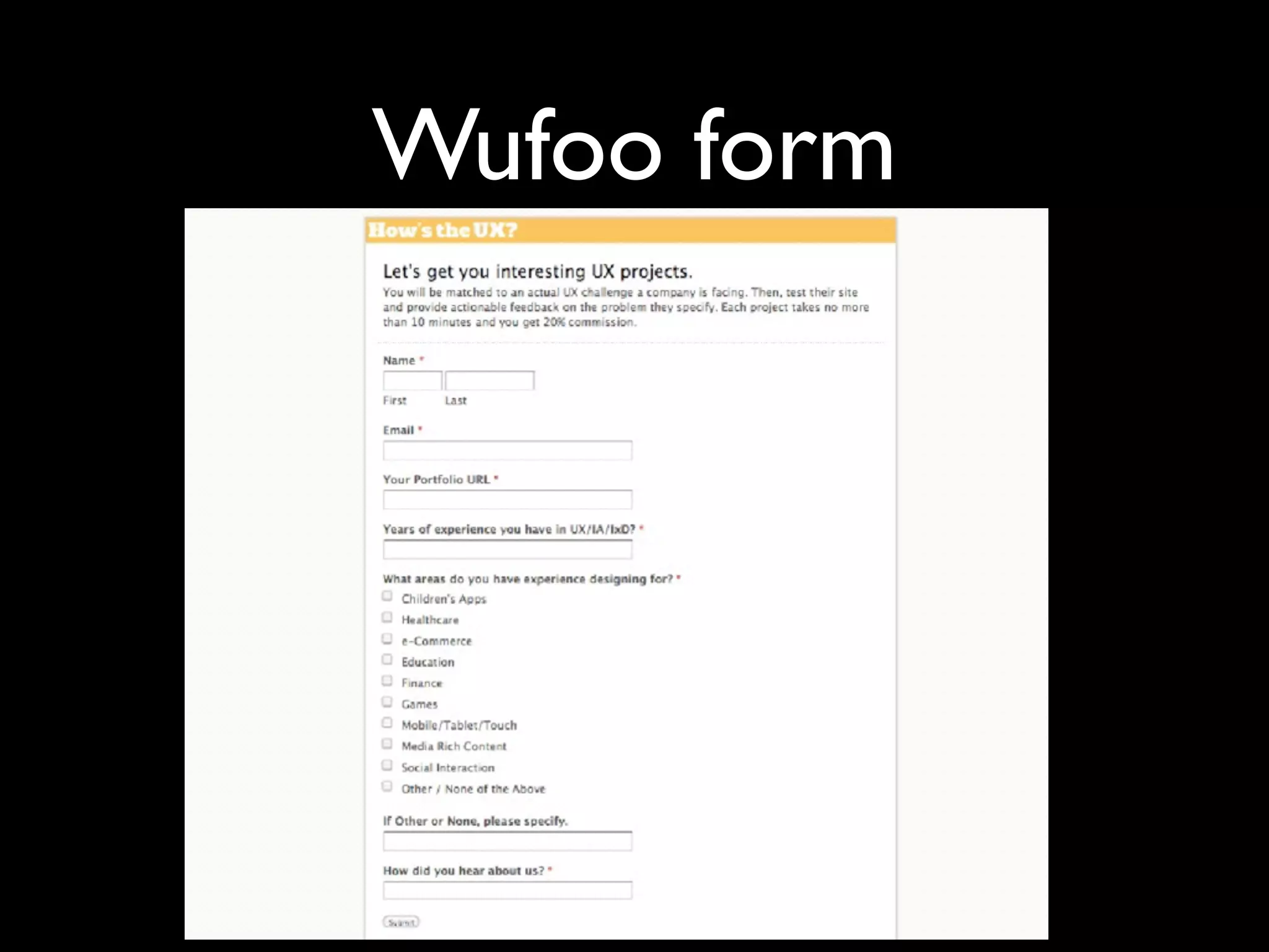 Wufoo form
 