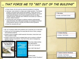 … that force me to “get out of the building”
 