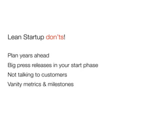 The stages of a startup

Problem / solution ﬁt
Product / market ﬁt
Scale the #@$% out of it!
 