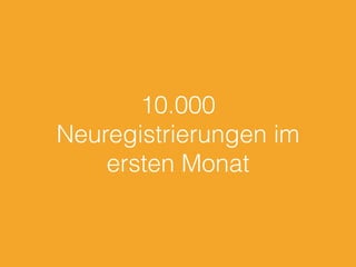 10.000
Neuregistrierungen im
ersten Monat
 