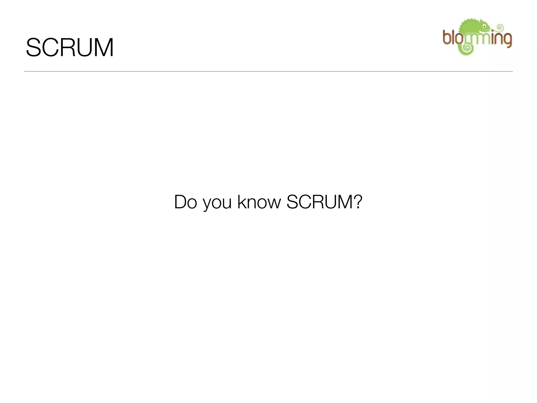 SCRUM




        Do you know SCRUM?
 