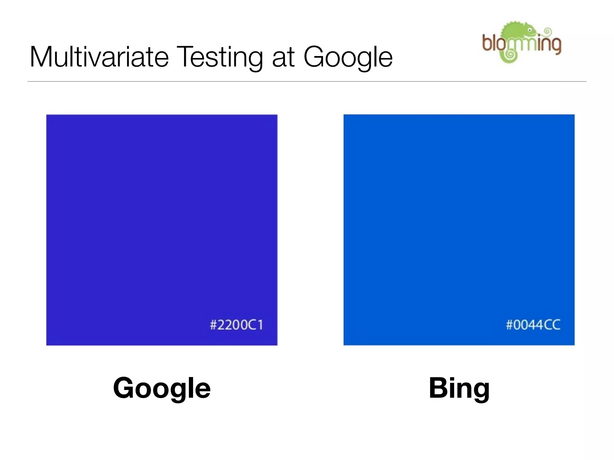Multivariate Testing at Google




      Google                     Bing
 