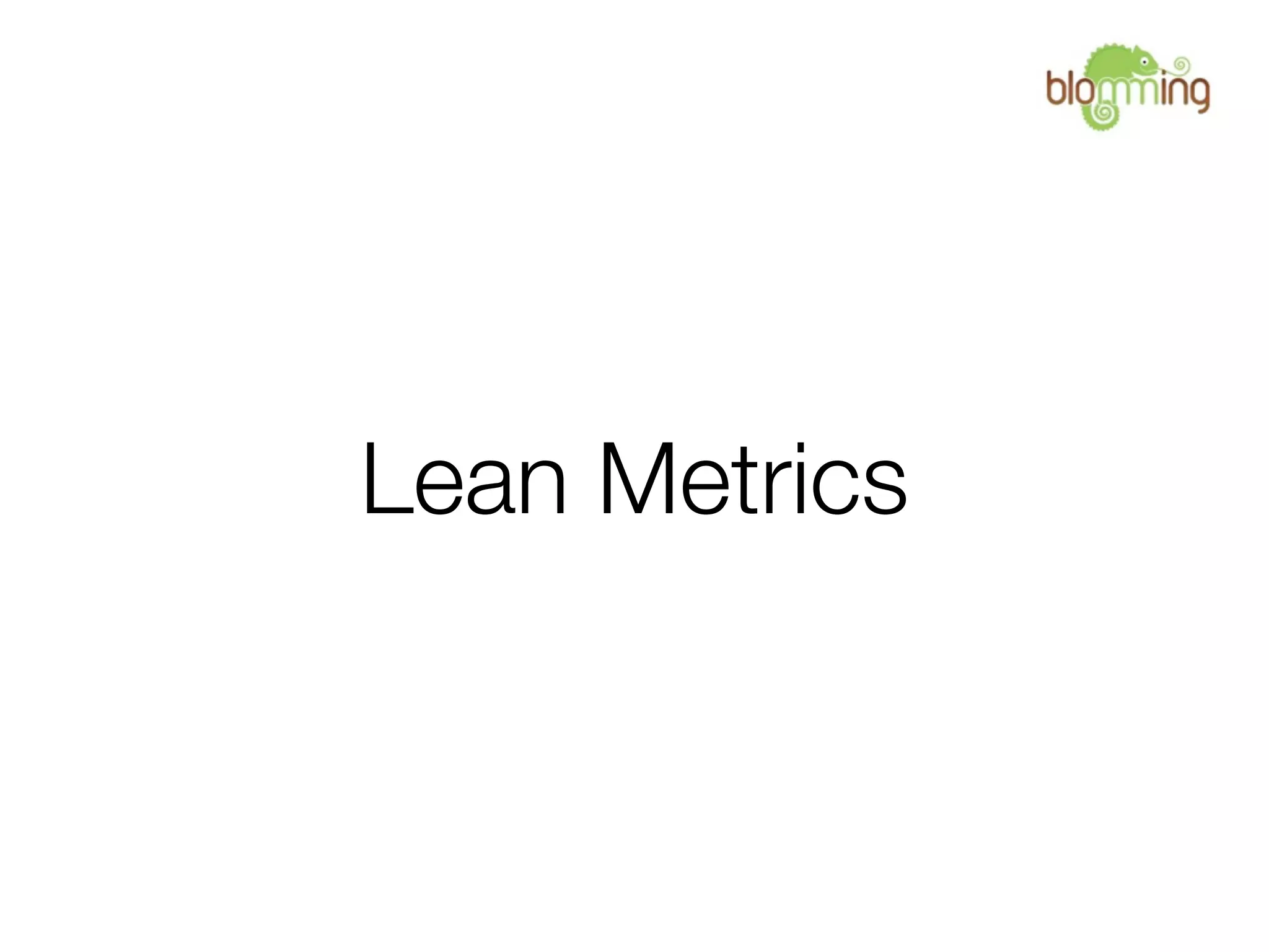 Lean Metrics
 