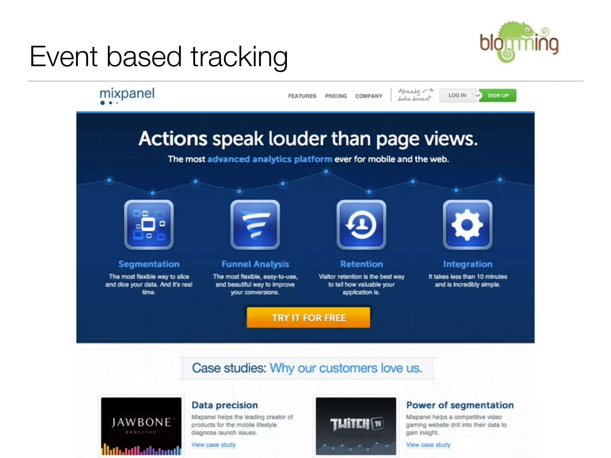 Event based tracking
 