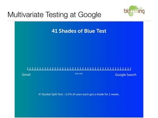Multivariate Testing at Google
 