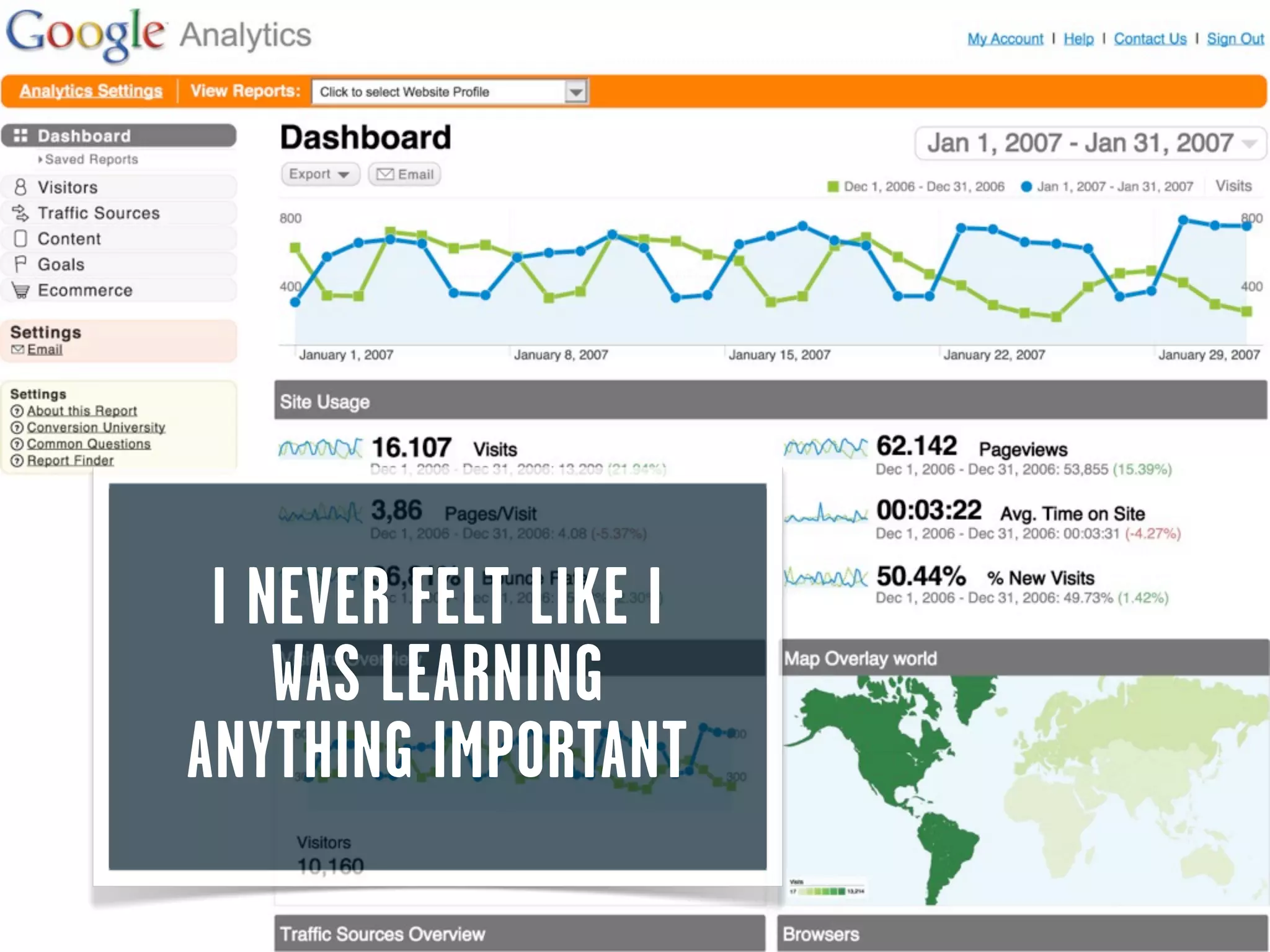 I NEVER FELT LIKE I
    WAS LEARNING
ANYTHING IMPORTANT
 