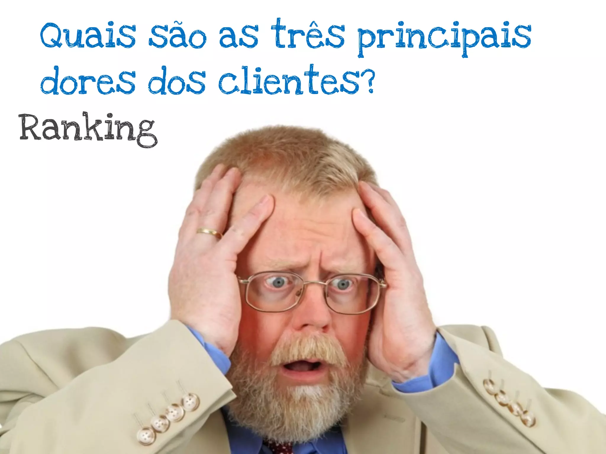 Quais são as três principais
 dores dos clientes?
Ranking
 