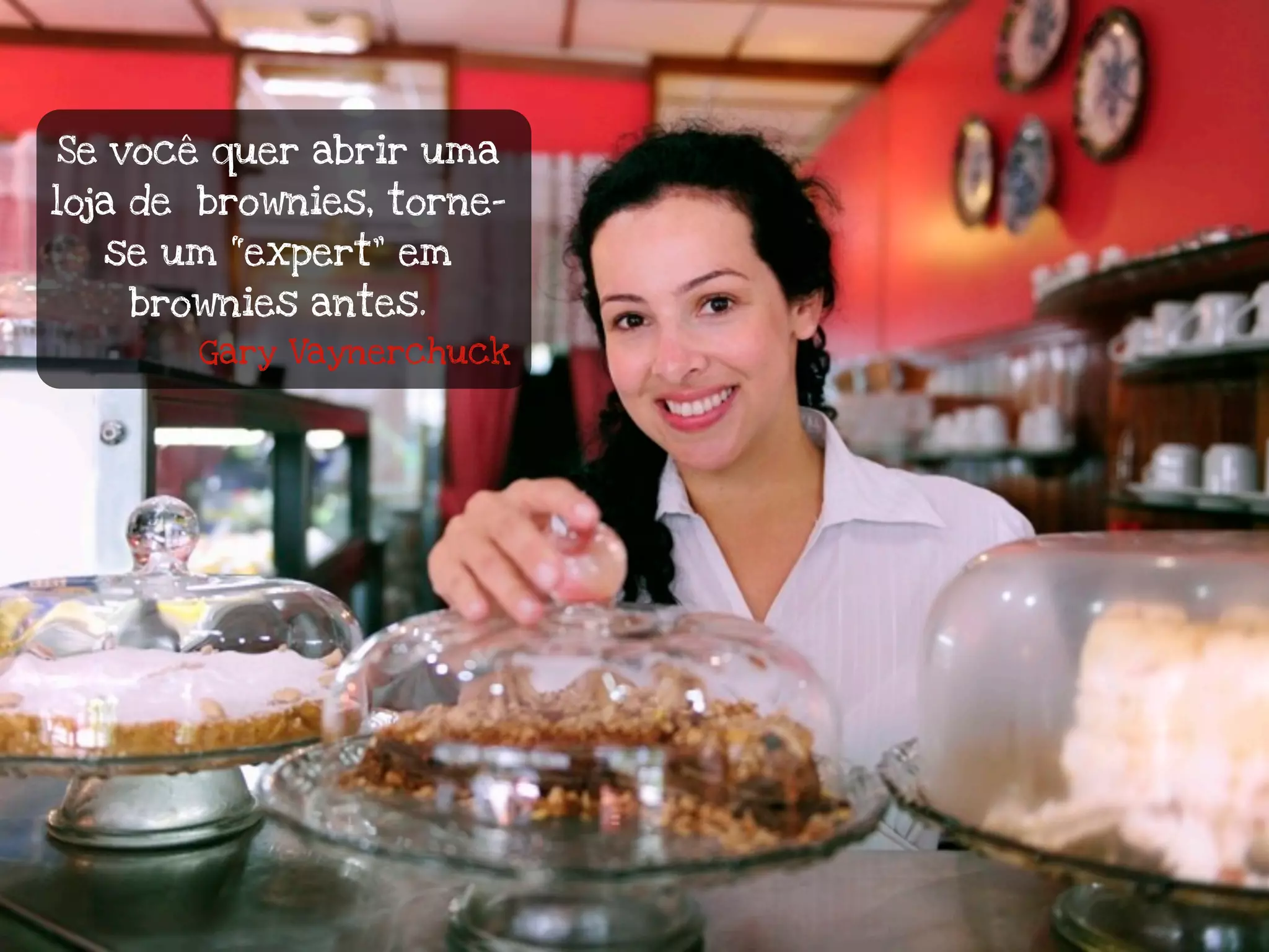 Se você quer abrir uma
loja de brownies, torne-
  se um “expert” em
    brownies antes.
       Gary Vaynerchuck
 