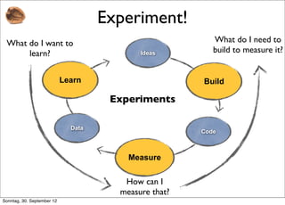 Experiment!
 What do I want to                                        What do I need to
      learn?                      ...