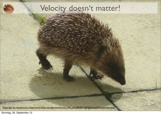 Velocity doesn‘t matter!




Copyright by machanucha. http://www.ﬂickr.com/photos/chinny_chin_chin00/4917467665/sizes/l/in...