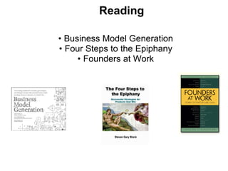 Reading Business Model Generation Four Steps to the Epiphany Founders at Work 