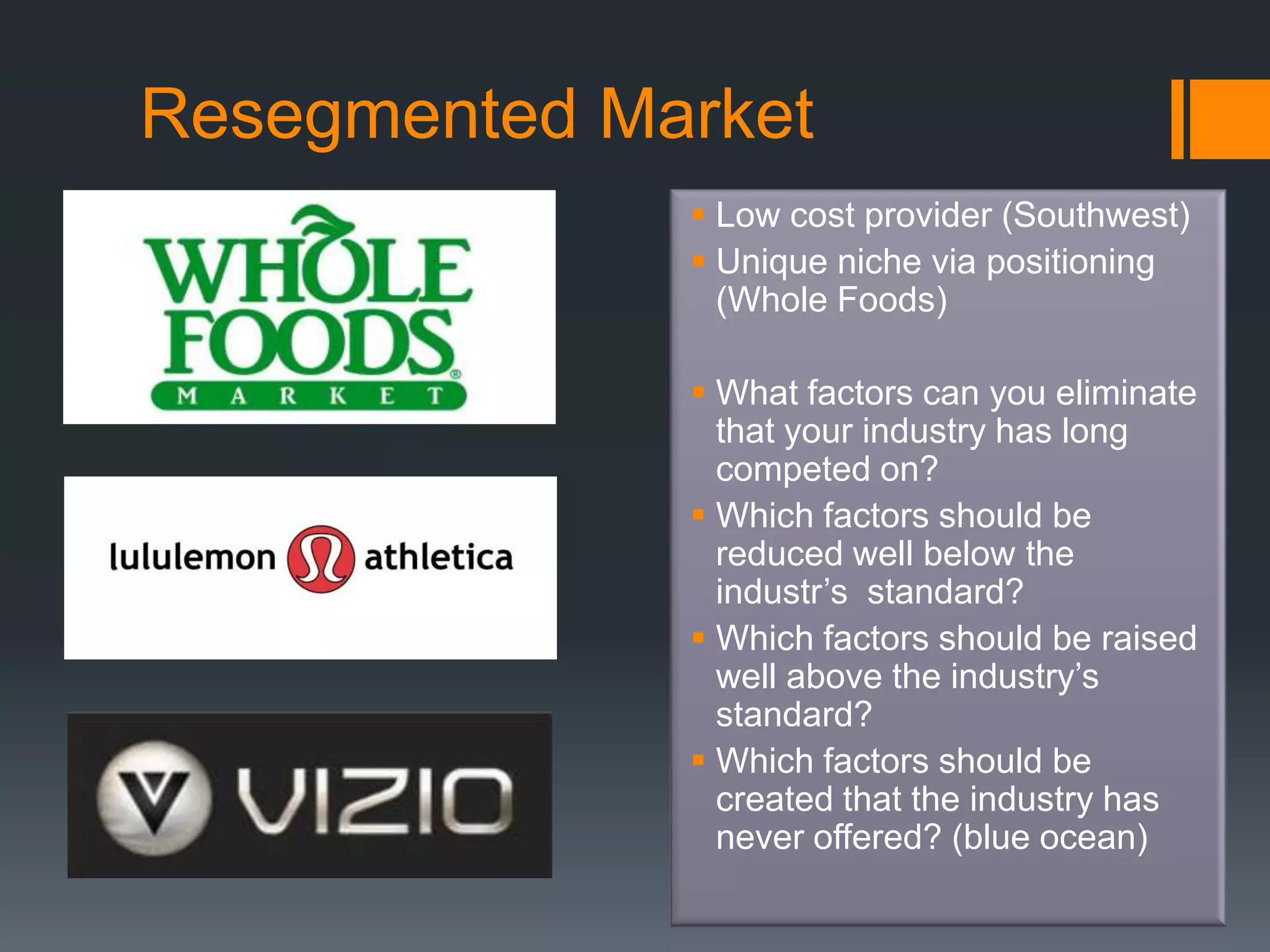 Existing MarketCharacteristics:Customers are always hungry for better performanceIncumbents existUsually technology drivenPositioning driven by product and how much value customers place on its featuresRisks:Incumbents will defend their turfNetwork effects of incumbentContinuing innovation