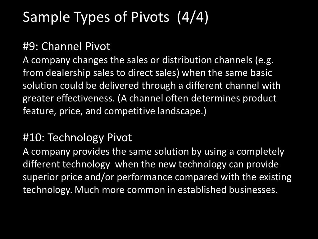 Lean startup what is pivot