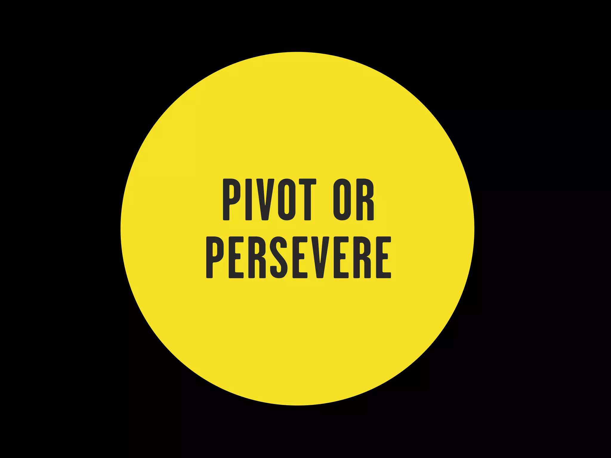 PIVOT OR
PERSEVERE
 