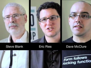 Steve Blank   Eric Ries   Dave McClure
 