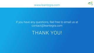If you have any questions, feel free to email us at
contact@leantegra.com
THANK YOU!
www.leantegra.com
 