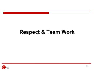 Respect & Team Work
37
 