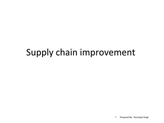 Supply chain improvement




                      Prepared By:- Parampal Singh
 