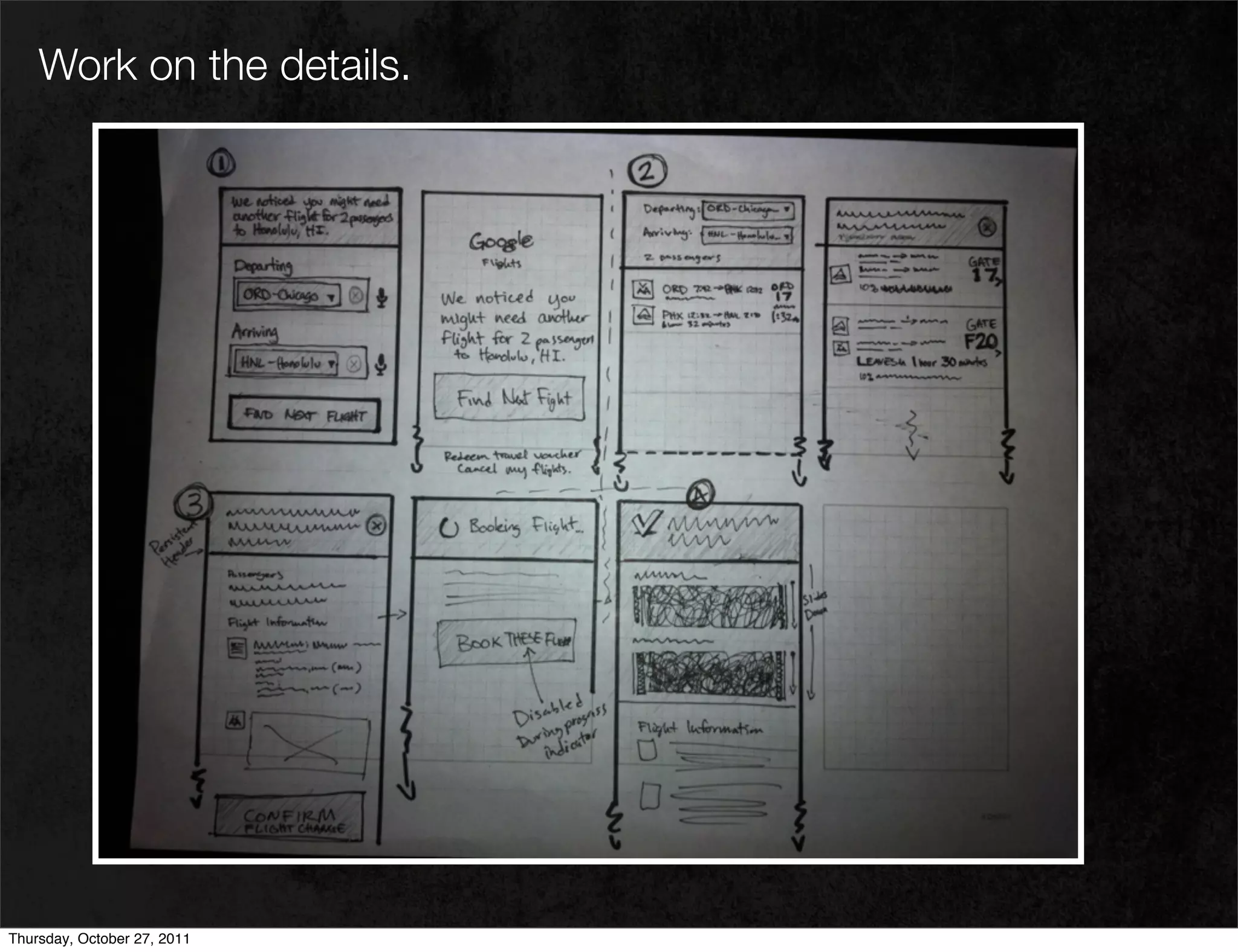 Work on the details.




Thursday, October 27, 2011
 