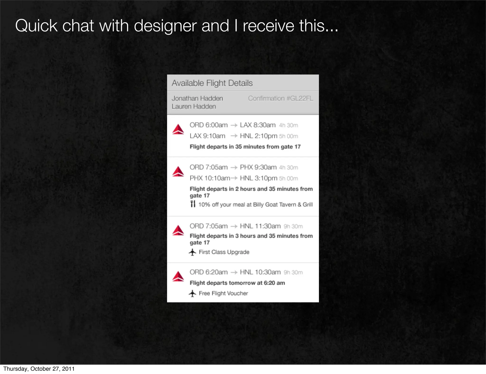 Quick chat with designer and I receive this...




Thursday, October 27, 2011
 